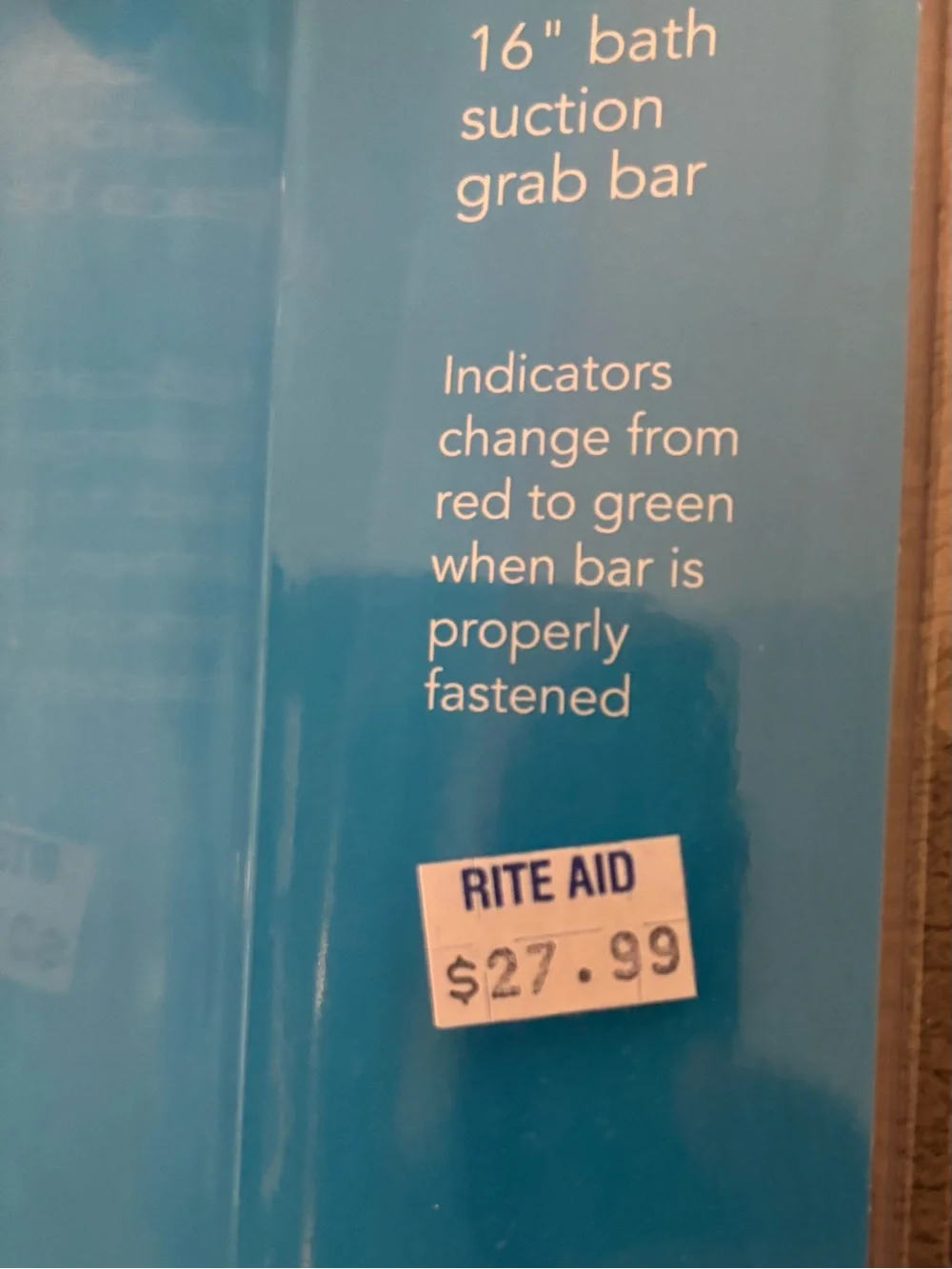 Carex Ultra Grip Xtra Suction Bath Grab Bar - Blue